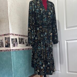 Emma & Michele Blue Long Sleeve Wrap Dress